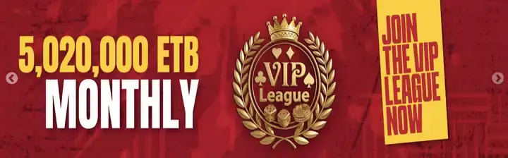 VIP League banner at KonjoBet: 5,020,000 ETB monthly